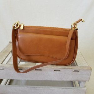 NEW! Brown Faux Leather Purse Shoulder Crossbody Bag w/Detachable Strap